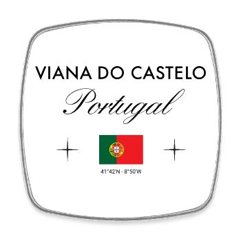 Viana do Castelo Portugal Koordinaten Reise - Viereckiger Kühlschrankmagnet - Weiß - Vorne