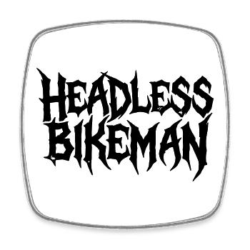 HeadlessBikeman_Typography - Square fridge magnet - white - Front