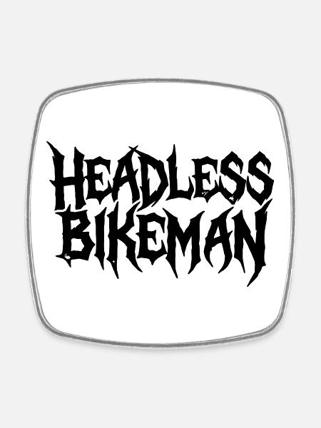 HeadlessBikeman_Typography - Square fridge magnet - white