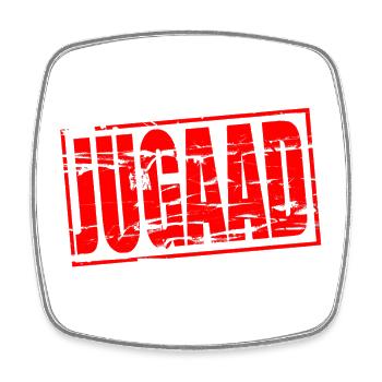 Jugaad. जुगाड़  - Square fridge magnet - white - Front