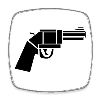 Vintage Revolver – Western Illustration - Square fridge magnet - white - Front