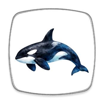 Oceanic Orca Watercolor - Square fridge magnet - white - Front