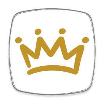 Golden Crown - Square fridge magnet - white - Front