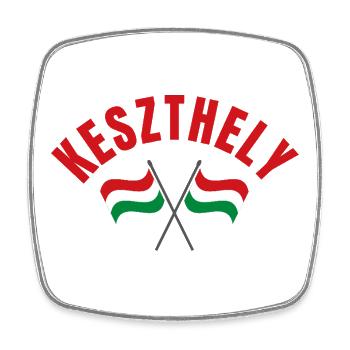 Keszthely Hungarian Flags  - Square fridge magnet - white - Front