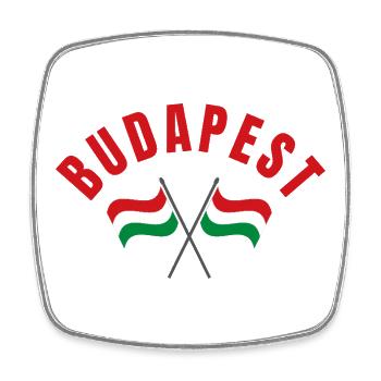 Drapeaux hongrois de Budapest - Magnet carré - blanc - Devant