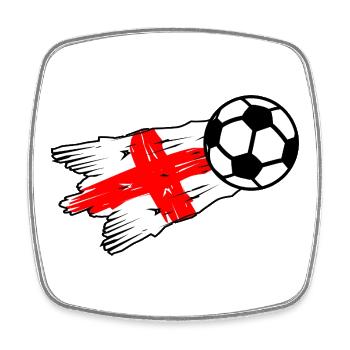 English flag meets football - Square fridge magnet - white - Front