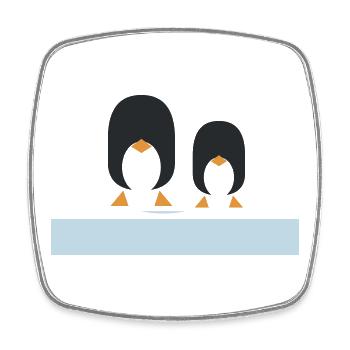 Geometric Black Penguins Duo - Square fridge magnet - white - Front