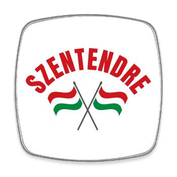 Szentendre a traversé les drapeaux hongrois - Magnet carré - blanc - Devant