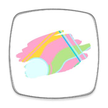 Design abstrait pastel - Magnet carré - blanc - Devant