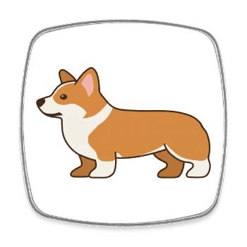 Shiba Inu Cartoon Pfotenfreund - Viereckiger Kühlschrankmagnet - Weiß - Vorne