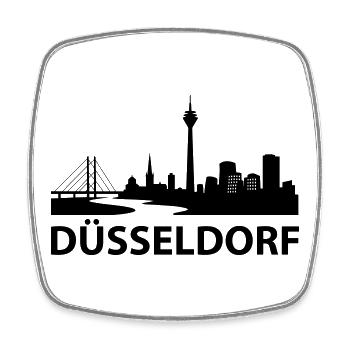 Düsseldorf Skyline - Viereckiger Kühlschrankmagnet - Weiß - Vorne
