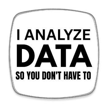 Funny Data Analyst Computer Nerd Gift for Husband - Square fridge magnet - white - Front