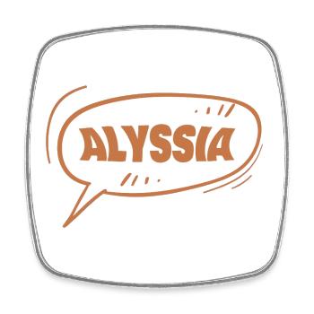 Alyssia comme prénom - Magnet carré - blanc - Devant