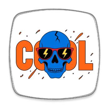 Lunettes de soleil Cool Skull Flash - Magnet carré - blanc - Devant