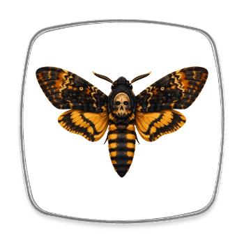 Tête de la mort Papillon Acherontia atropos - Magnet carré - blanc - Devant