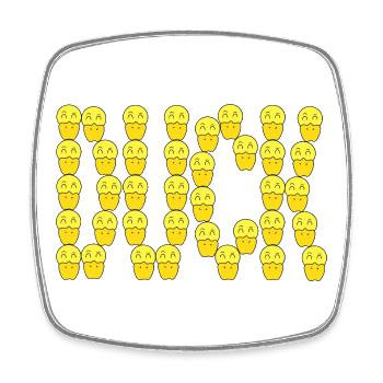 Cute duck typography - Square fridge magnet - white - Front