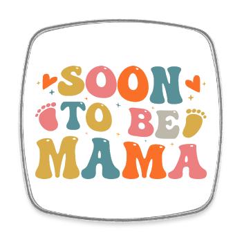 Bientôt Maman - Magnet carré - blanc - Devant