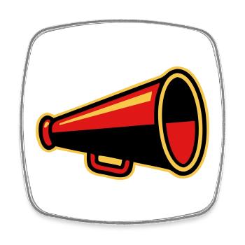 Red Megaphone Ultras Icon - Square fridge magnet - white - Front
