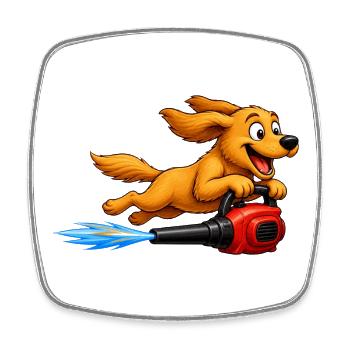 Dog Flying With Leaf Blower Jetpack - Square fridge magnet - white - Front