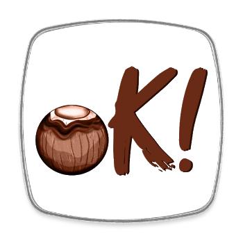 OK Summer Coconut - Square fridge magnet - white - Front