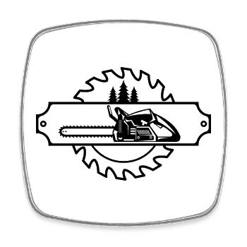 Kettensäge Axt Förster Holzfäller Säge Ketten Holz - Viereckiger Kühlschrankmagnet - Weiß - Vorne
