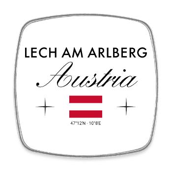 Lech am Arlberg Koordinaten Reise Souvenir - Viereckiger Kühlschrankmagnet - Weiß - Vorne