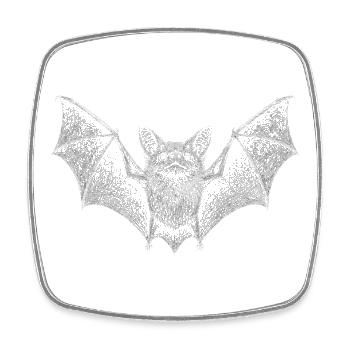 Süße Fledermaus Gothic Halloween Tiermotiv - Viereckiger Kühlschrankmagnet - Weiß - Vorne