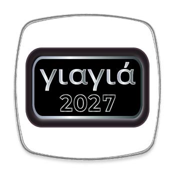 Griechische Oma 2027 - Viereckiger Kühlschrankmagnet - Weiß - Vorne
