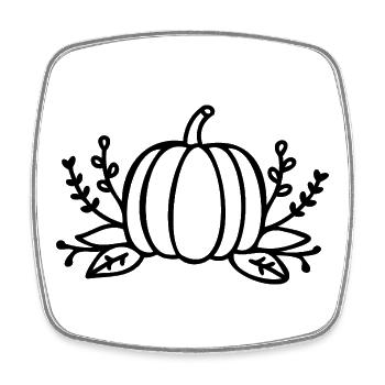 Line Art Kürbis Halloween Herbst - Viereckiger Kühlschrankmagnet - Weiß - Vorne