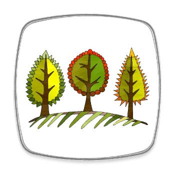 Baum - Viereckiger Kühlschrankmagnet - Weiß - Vorne