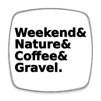 Weekend Nature Coffee Gravel - Viereckiger Kühlschrankmagnet - Weiß - Vorne