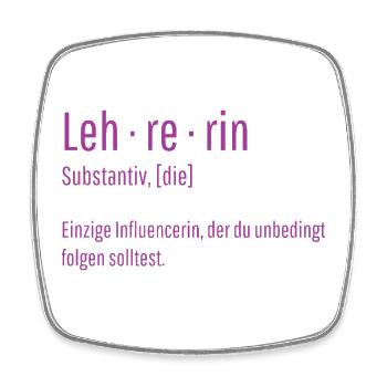 Lehrerin Substantiv Influencerin Lustig Geschenk - Viereckiger Kühlschrankmagnet - Weiß - Vorne