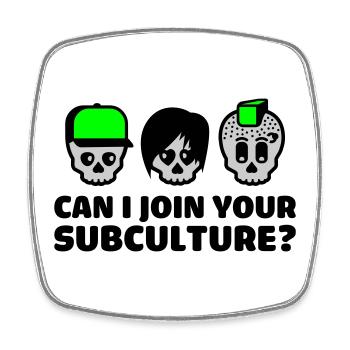 subculture - Square fridge magnet - white - Front