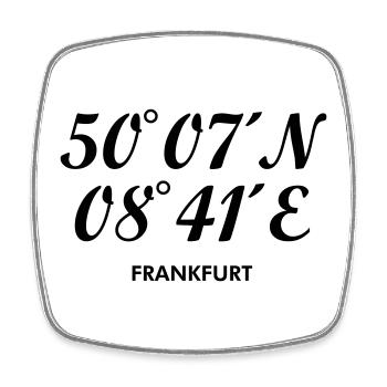 Frankfurter Koordinaten Frankfurt - Viereckiger Kühlschrankmagnet - Weiß - Vorne