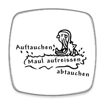Hippo - Square fridge magnet - white - Front