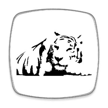 Tiger, White Tiger - Square fridge magnet - white - Front