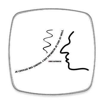 Citation de Gainsbourg - Magnet carré - blanc - Devant
