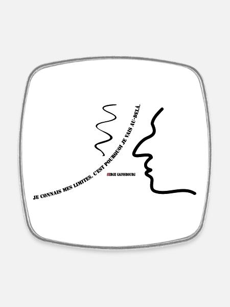Citation de Gainsbourg - Magnet carré - blanc