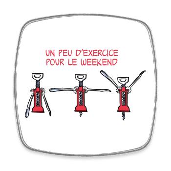 Exercice pour le weekend - Magnet carré - blanc - Devant