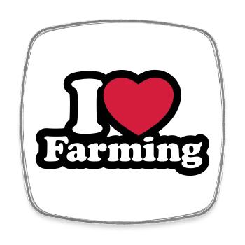 I love farming - Viereckiger Kühlschrankmagnet - Weiß - Vorne