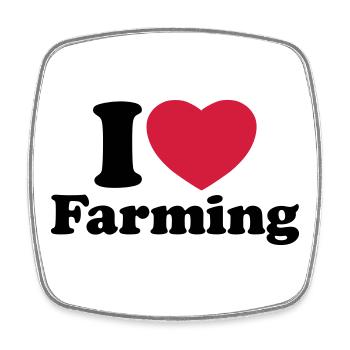 I love farming - Viereckiger Kühlschrankmagnet - Weiß - Vorne