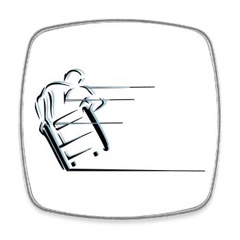 Fauteuil roulant sport vitesse - Magnet carré - blanc - Devant