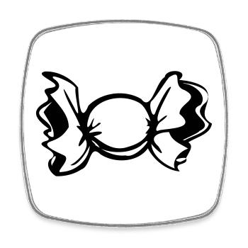 Bonbon Design klassisch - Viereckiger Kühlschrankmagnet - Weiß - Vorne