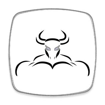 Alpha-Taurus - Viereckiger Kühlschrankmagnet - Weiß - Vorne