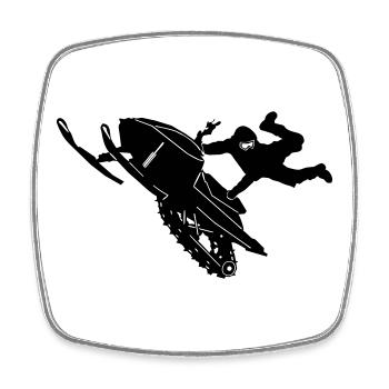 Snowmobil, Snowboarder, Snowboarden, Freestyle - Viereckiger Kühlschrankmagnet - Weiß - Vorne