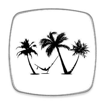 Holiday under palm trees in a hammock - Square fridge magnet - white - Front