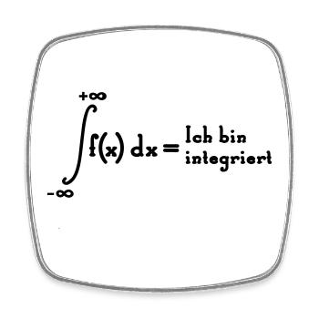 I am integrated - Square fridge magnet - white - Front