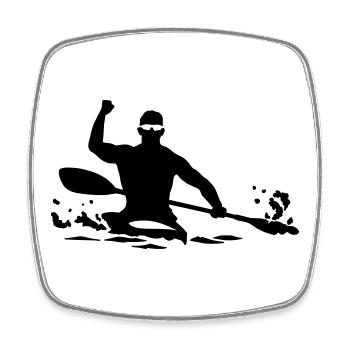 Kayak - Magnet carré - blanc - Devant