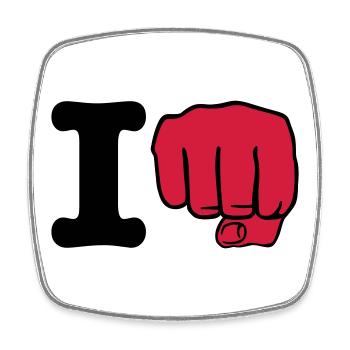 i Punch | ich schlage | ich boxe | Boxing | Karate - Magnet carré - blanc - Devant