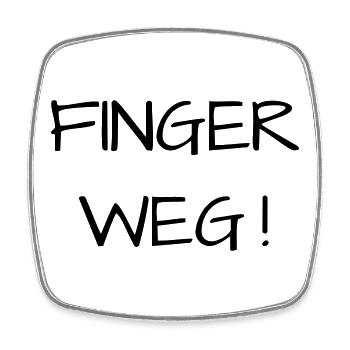 Hands off! - Square fridge magnet - white - Front